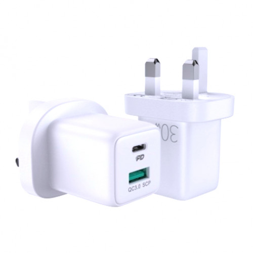 شاحن منزلي ذكي بكفاءة وتوافق عالي ومنفذين PD + QC3...