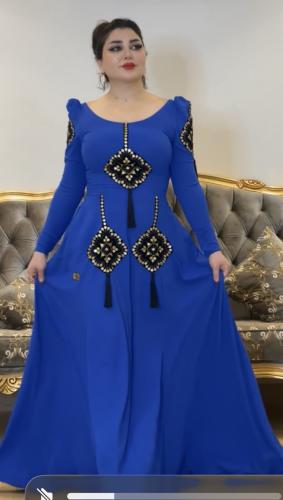 فستان كريب مغسول خفيف جميل جدا لون واحد