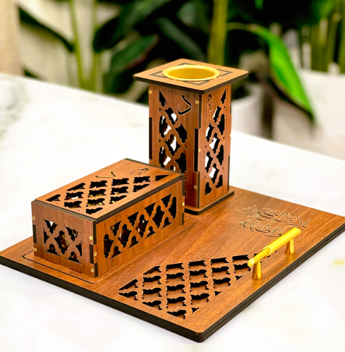 مبخرة مع صينية تقديم