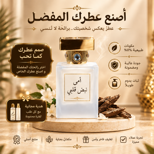 اصنع عطرك واكتب عليه | عطر مخصص بالاسم والتصميم