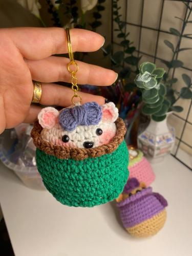 Green doll keychain