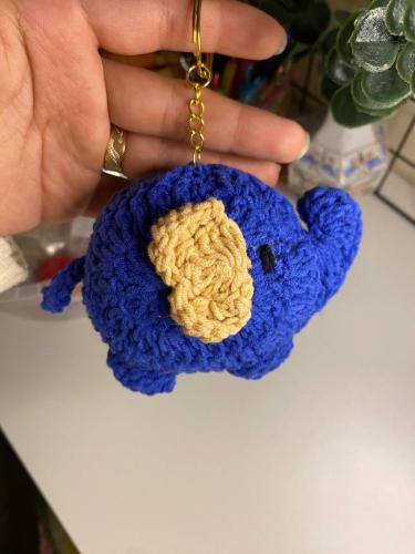 Blue elephant keychain