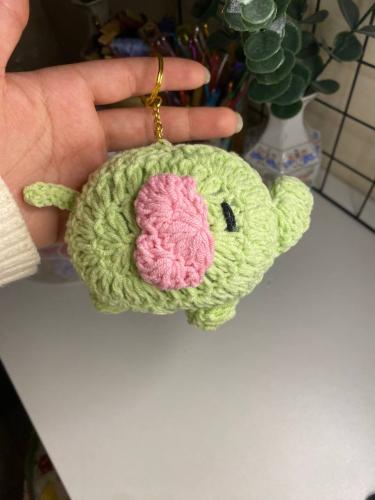 Green elephant keychain