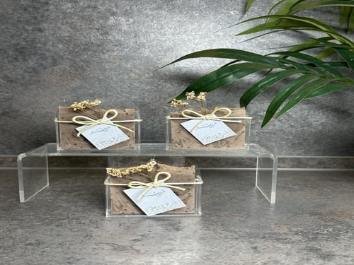 توزيعات صابون طبيعي ، اكريلك مع شريطة