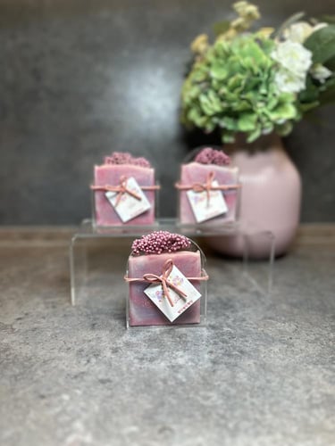 توزيعات صابون طبيعي ، اكريلك مع شريطة