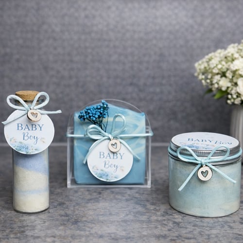 توزيعات مناسبات فاخرة – صابون طبيعي + مقشر جسم + أ...