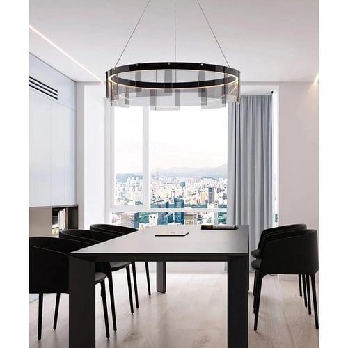 ثريا ليد مودرن اسود مع 3 اضاءات مقاس 60 سم