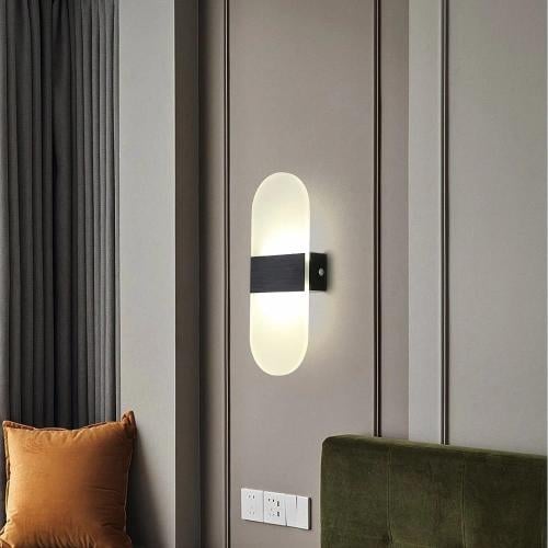 ابليك حائط جداري مودرن اسود 3اضاءات ليد