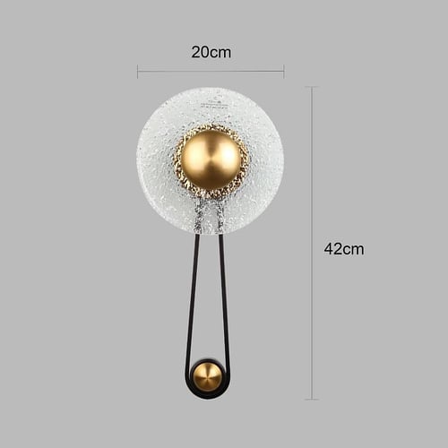 ابليك جداري دائري مودرن مع حلقة ذهبية