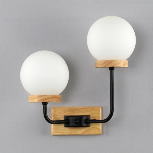 اضاءة حائط خشبية مجوز كرات زجاج