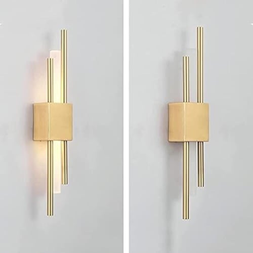 لمبه جداريه مودرن ليد فريم ذهبي مع 3 انارات