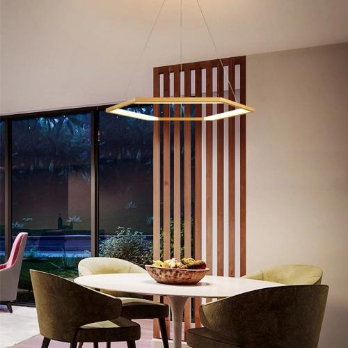 نجف مودرن ذهبي قطر 60 سم اضاءه اصفر