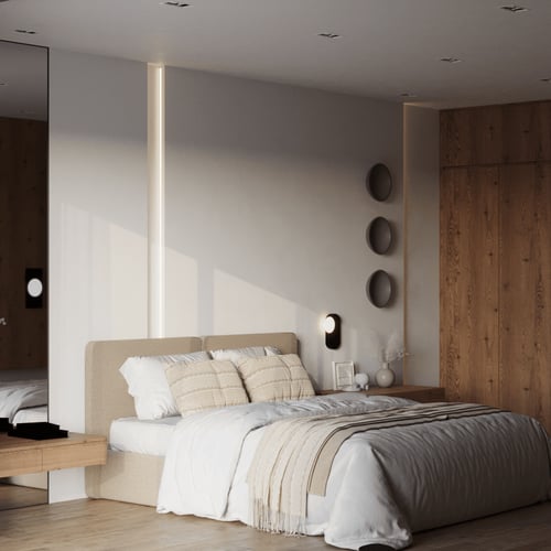 إضاءة جدارية بالبطارية شكل بيضاوي اسود