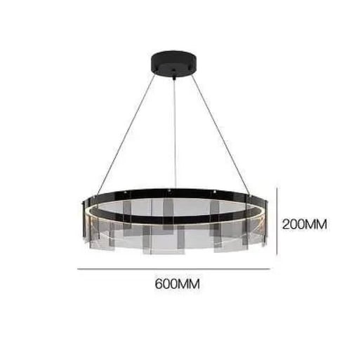 ثريا ليد مودرن اسود مع 3 اضاءات مقاس 60 سم