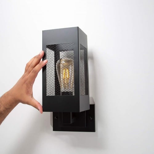 اضاءه داخليه كلاسيكي بهيكل حديدي أسود لامع مشبك