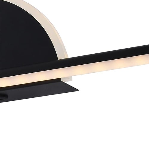 إضاءة جدارية بالبطارية خطية مع نصف دائرة اسود