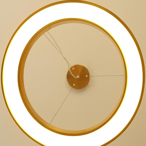 ثريا ليد على شكل حلقه لون زيتي اضاءه اصفر