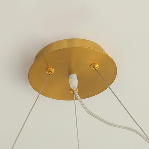 ثريا ليد على شكل حلقه لون زيتي اضاءه اصفر