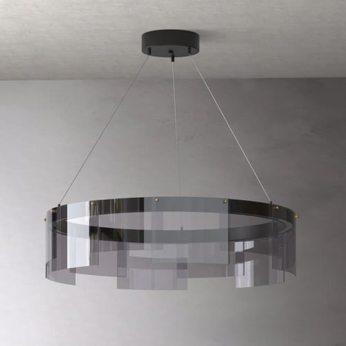 ثريا ليد مودرن اسود مع 3 اضاءات مقاس 60 سم