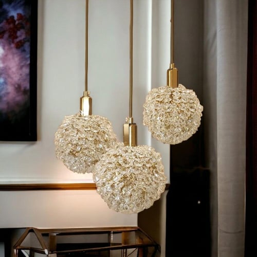 نجفه ثلاثيه كريستال ليد مع 3 انارات