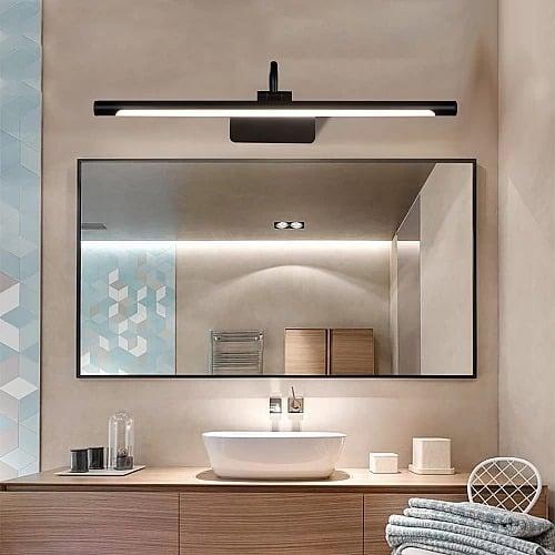 ابليك جداري مغسلة اسود مع 3اضاءات