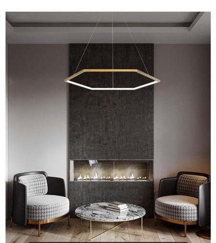 نجف مودرن ذهبي قطر 60 سم اضاءه اصفر