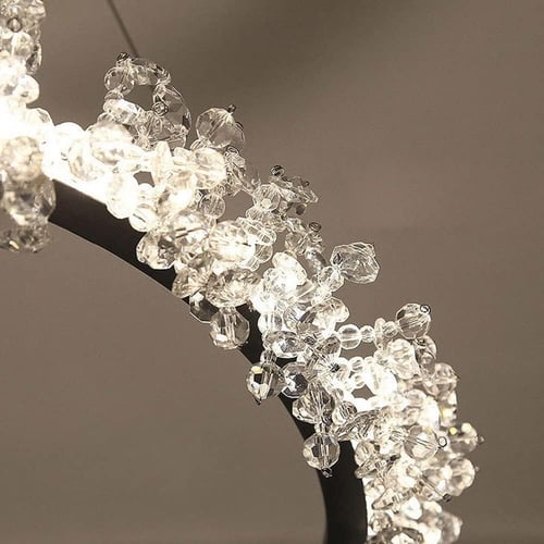 نجف مودرن حديث مزخرف بالكرستال اللامع 3 انارات ليد