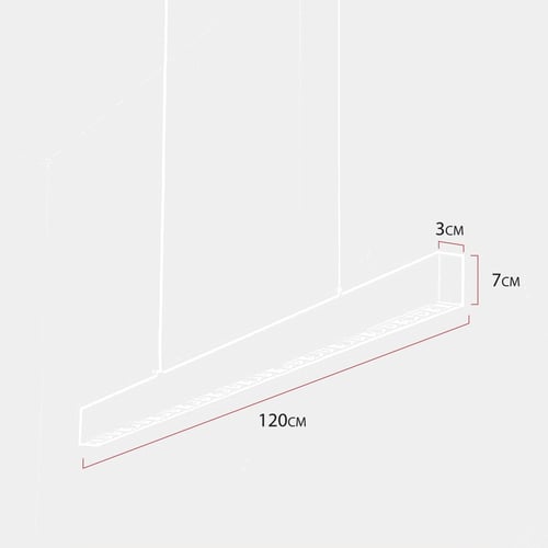 كشاف معلق بنل مثلج 120 سم 50 واط اضاءه اصفر
