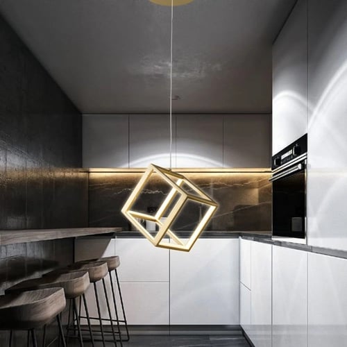 نجف مودرن ذهبي اضاءه اصفر