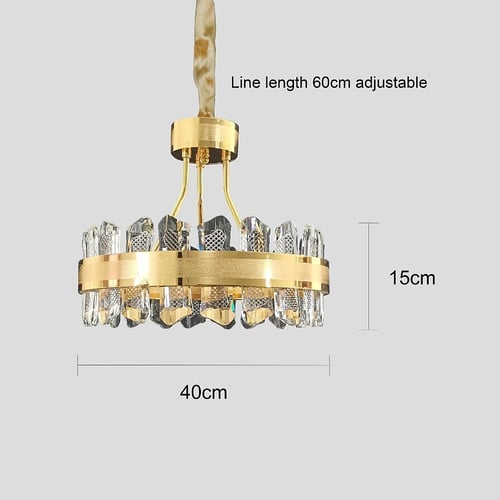 نجف مودرن ذهبي قطع كرستال مع 3 اضاءات ليد