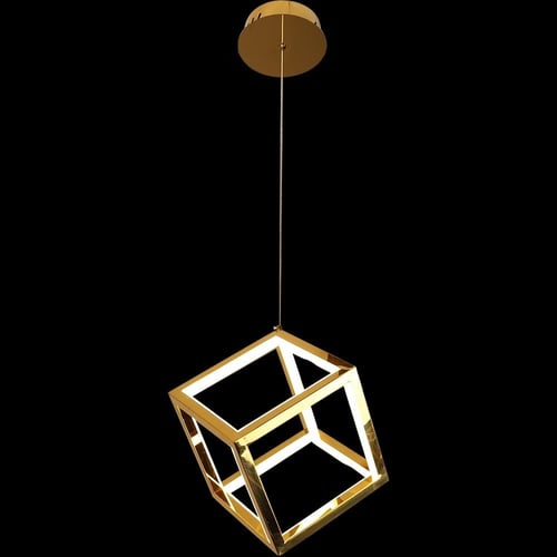 نجف مودرن ذهبي اضاءه اصفر