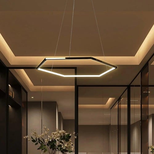 نجف مودرن ذهبي قطر 60 سم اضاءه اصفر