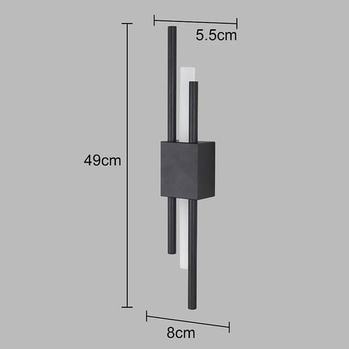 لمبه جداريه مودرن ليد فريم اسود مع 3 انارات