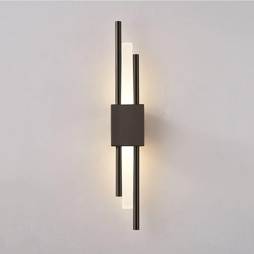 لمبه جداريه مودرن ليد فريم اسود مع 3 انارات