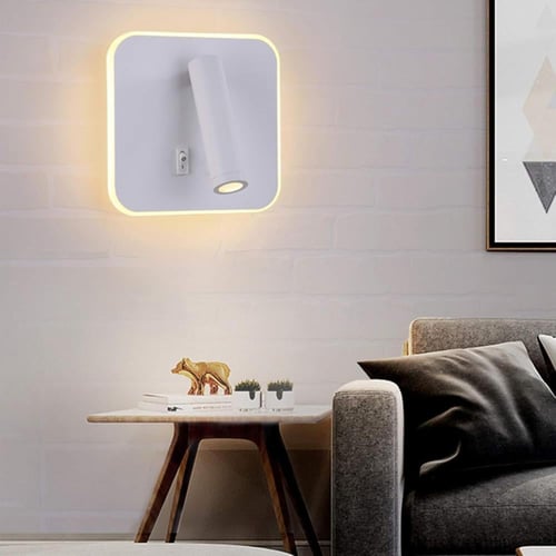 إضاءة جدارية موجهة بالبطارية لون ابيض