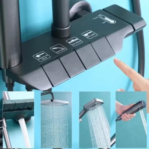 مسطرة شاور مطري بيانو اسود