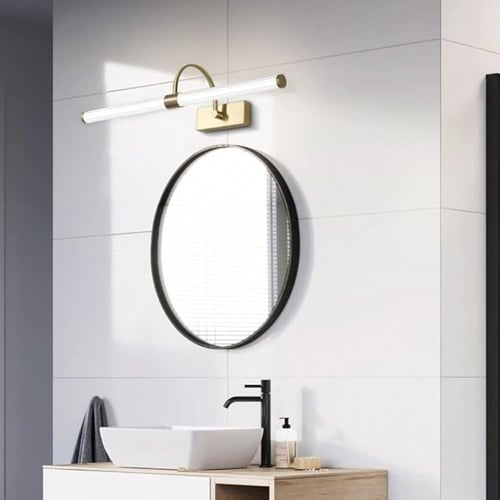 ابليك جداري مغسلة لون ذهبي مع 3اضاءات