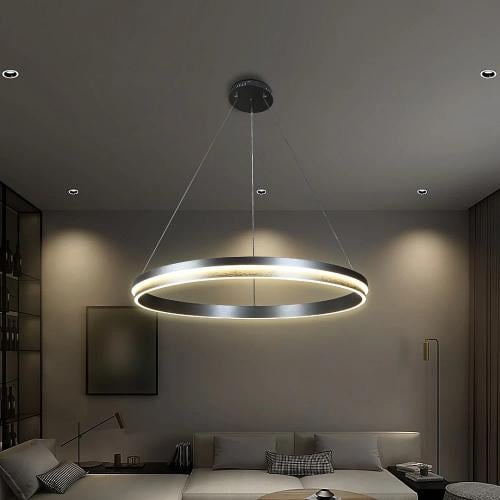 علاقي مودرن حلقة رمادي مع 3اضاءات 55 واط قطر 40 سم