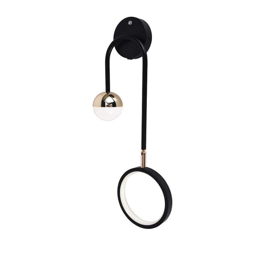 إنارة جدارية بالبطارية دائرتين مودرن اسود