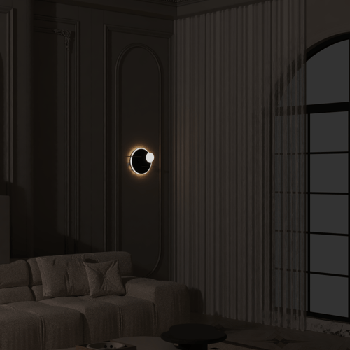 فانوس جداري مودرن اسود بالشحن بإضاءة ليد