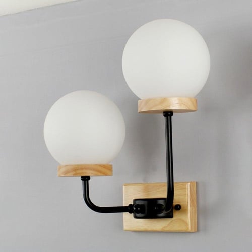 اضاءة حائط خشبية مجوز كرات زجاج