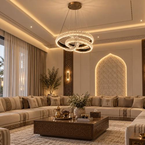 ثريا كريستال LED بحلقات متداخلة