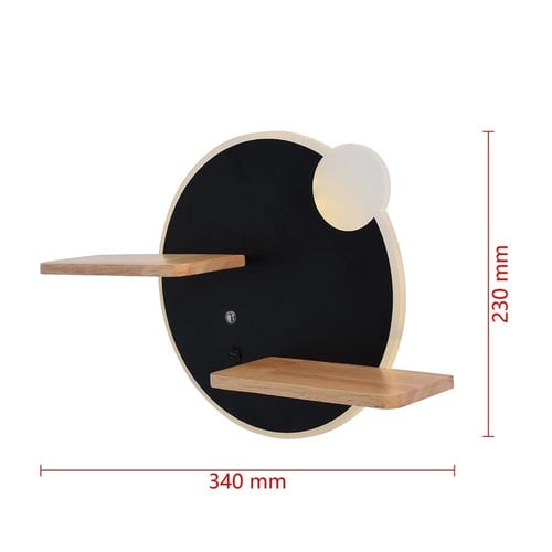 فانوس جداري مودرن اسود بالشحن بإضاءة ليد