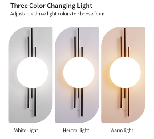 ابليك جداري مودرن اسود 3اضاءات