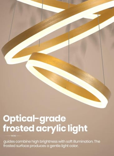 نجف مودرن ذهبي 3 حلقات 3 الوان تحكم عن بعد