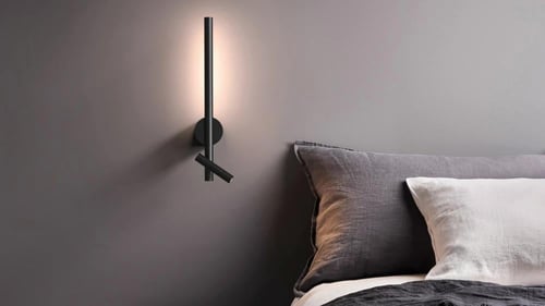 ابليك جداري بطاريه باللون الاسود الملكي مع 3 انارا...