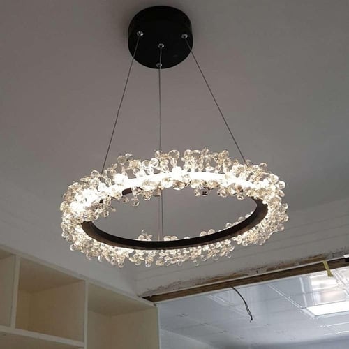 نجف مودرن حديث مزخرف بالكرستال اللامع 3 انارات ليد