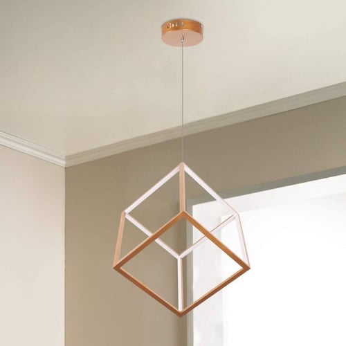 نجف مودرن ذهبي اضاءه اصفر