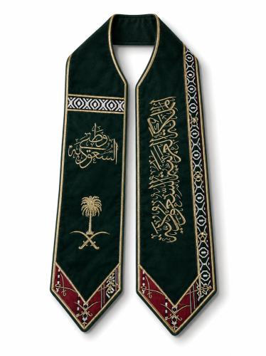وشاح السعودية سيفين و نخلة - اخضر