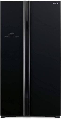 ثلاجة هيتاشي دولابي لون اسود قزاز